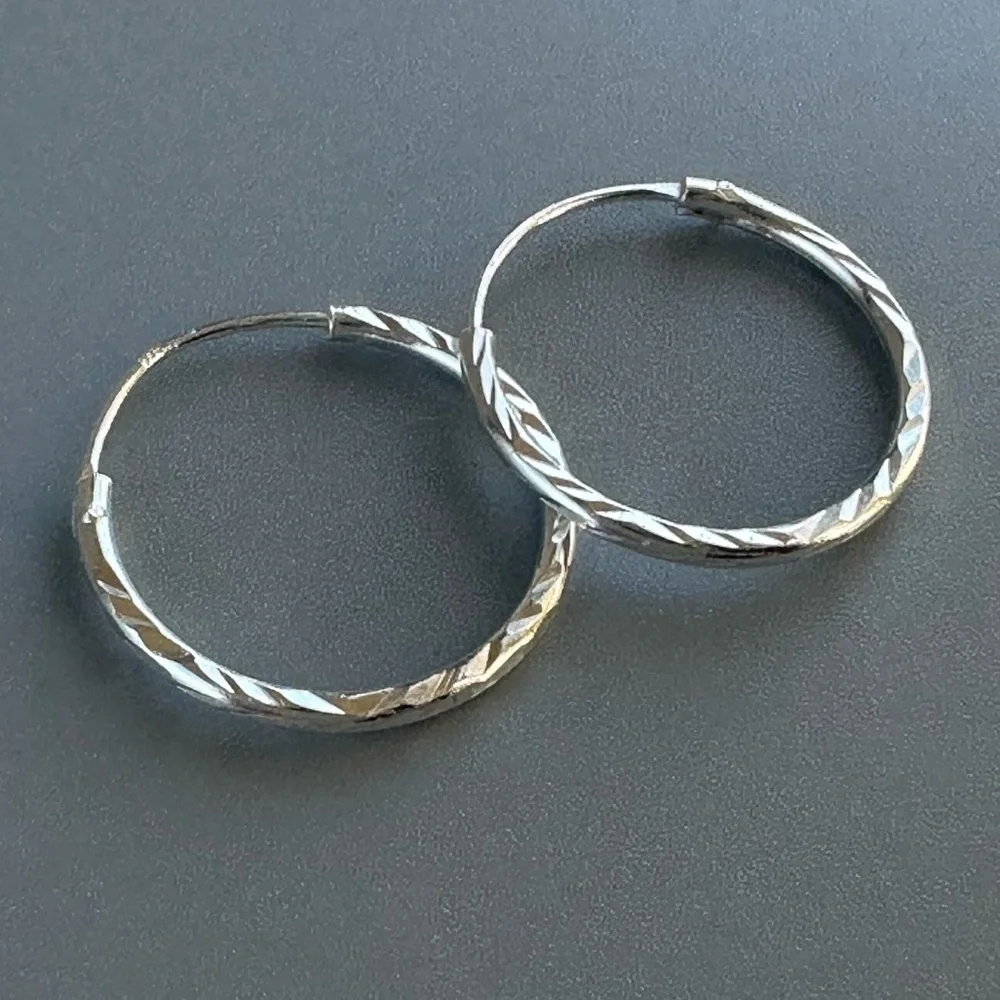 Sterling Silver Thin Hoop Earrings